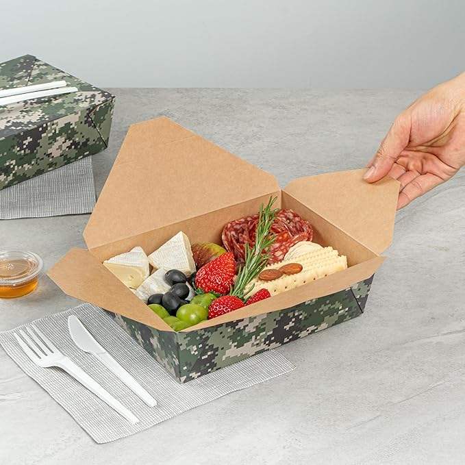 Durable Disposable Paper Boxes for Food for Take-out or Picnics Food Box