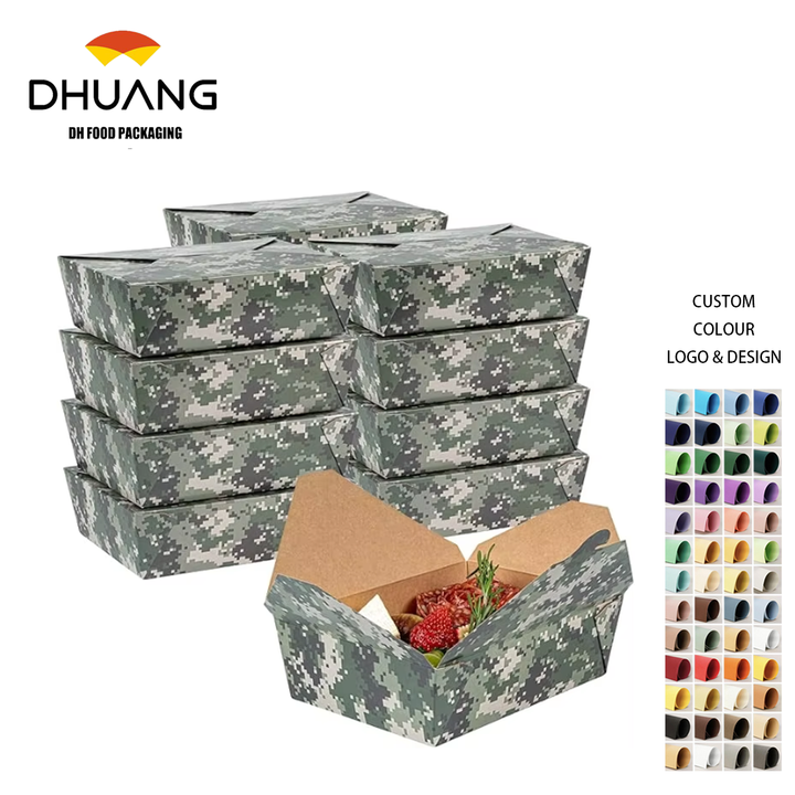 Durable Disposable Paper Boxes for Food for Take-out or Picnics Food Box