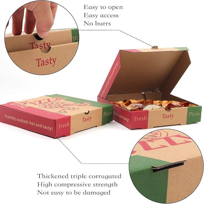 High Quality White Pizza Box for Homemade Pizzas Crafts Custom Logo Corrugated & Cardboard Foil Specification Custom Pizza Boxs