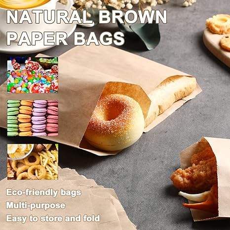 Bags Kraft Mini Paper Bag for Patty Snack Cookies Popcorn Candy Sandwich Custom Bread Bags