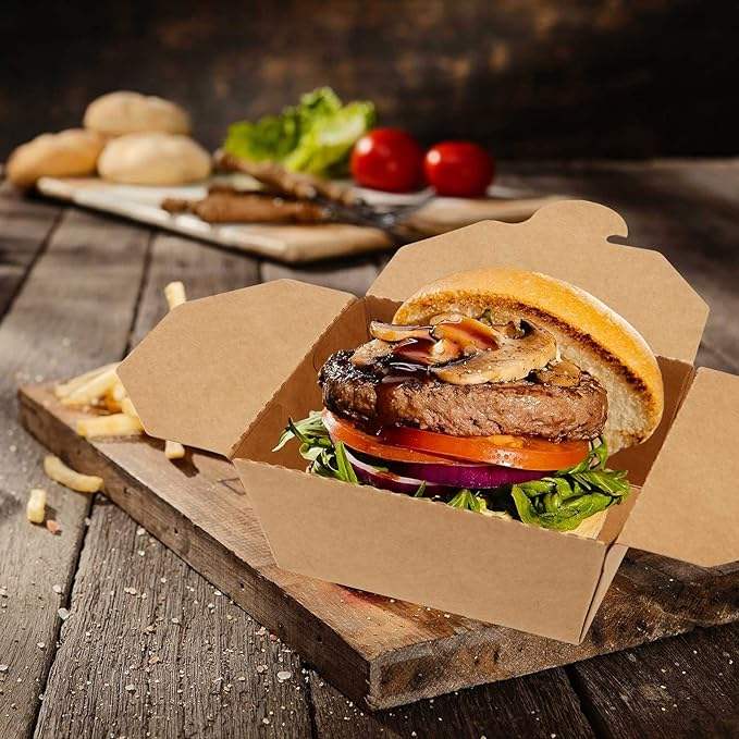 Brown Paper Food Container 30 oz Brown Brown Take-out Food Box Leak Proof Container Catering Picnic Party Food Box