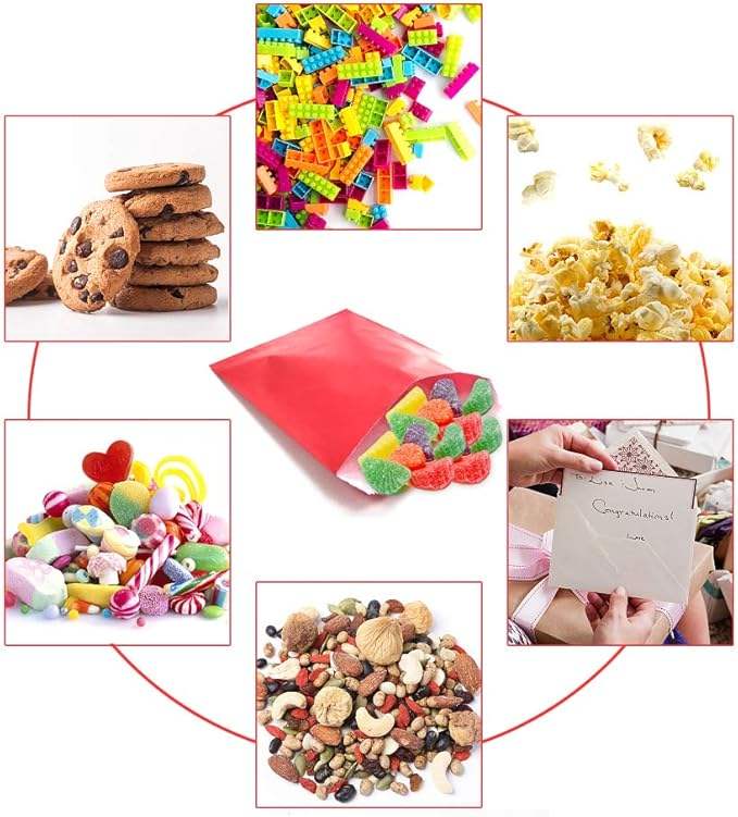 Customized Size of Kraft Paper Packaging for Candy Bags Suitable for Biscuits Bread and Other Foods Oil-proof Paper Bag