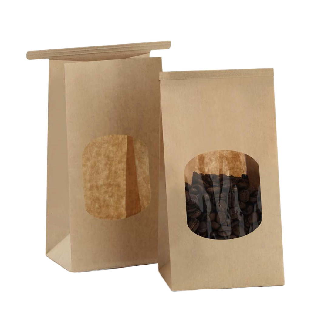 Windowed Paper Bags Bread and Toast Snacks Customizable Logos Wholesale Plastic Paper Bag Manufacturers CUSTOM Bread Bags