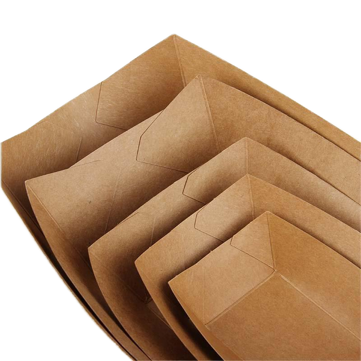 Sturdy Kraft Paper Disposable Serving Trays for Nachos Tacos Fries Hot Dogs Salads-for Parties Festivals Picnics