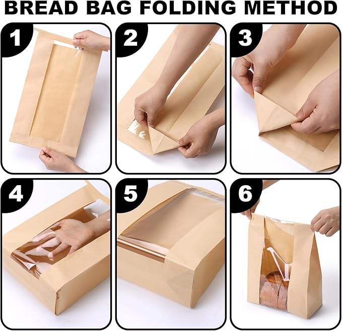 Special Food Paper Bag for Homemade Bread with Window Food Paper Covering Custom Bread Bags