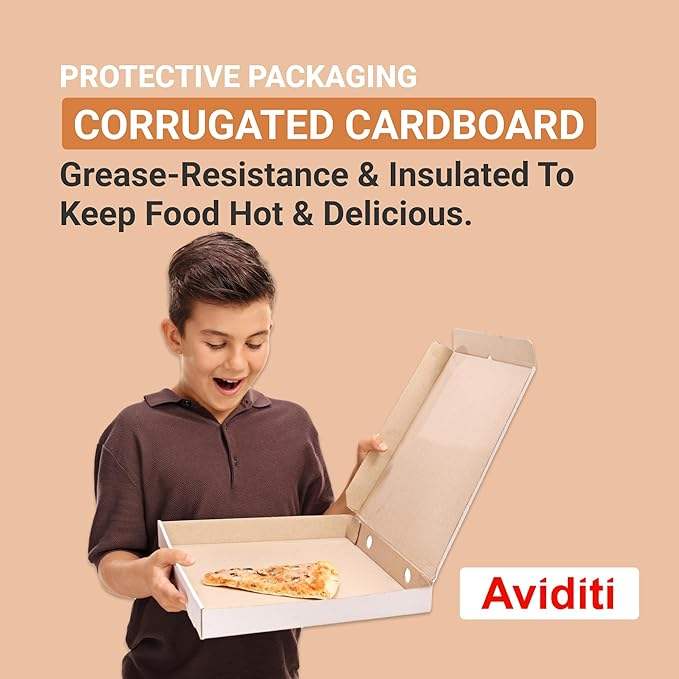 White Extra Strong Quick Assembly Cardboard Boxes for Pizza Heavy Duty Food Storage Takeout Container Custom Pizza Boxes