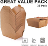 Paper Food Container Kraft Lunch Box Brown Storage Paperboard Fast Food Holder Microwaveble Food Box