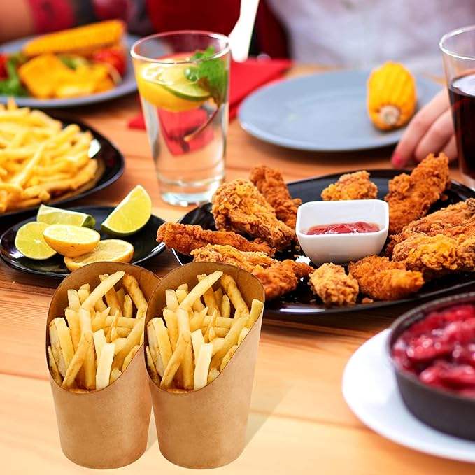 Baking Supplies for Outdoor Gatherings Ice Cream Holders Cups Corrugated Paper Cones for Party Food Containers French Fries Cup