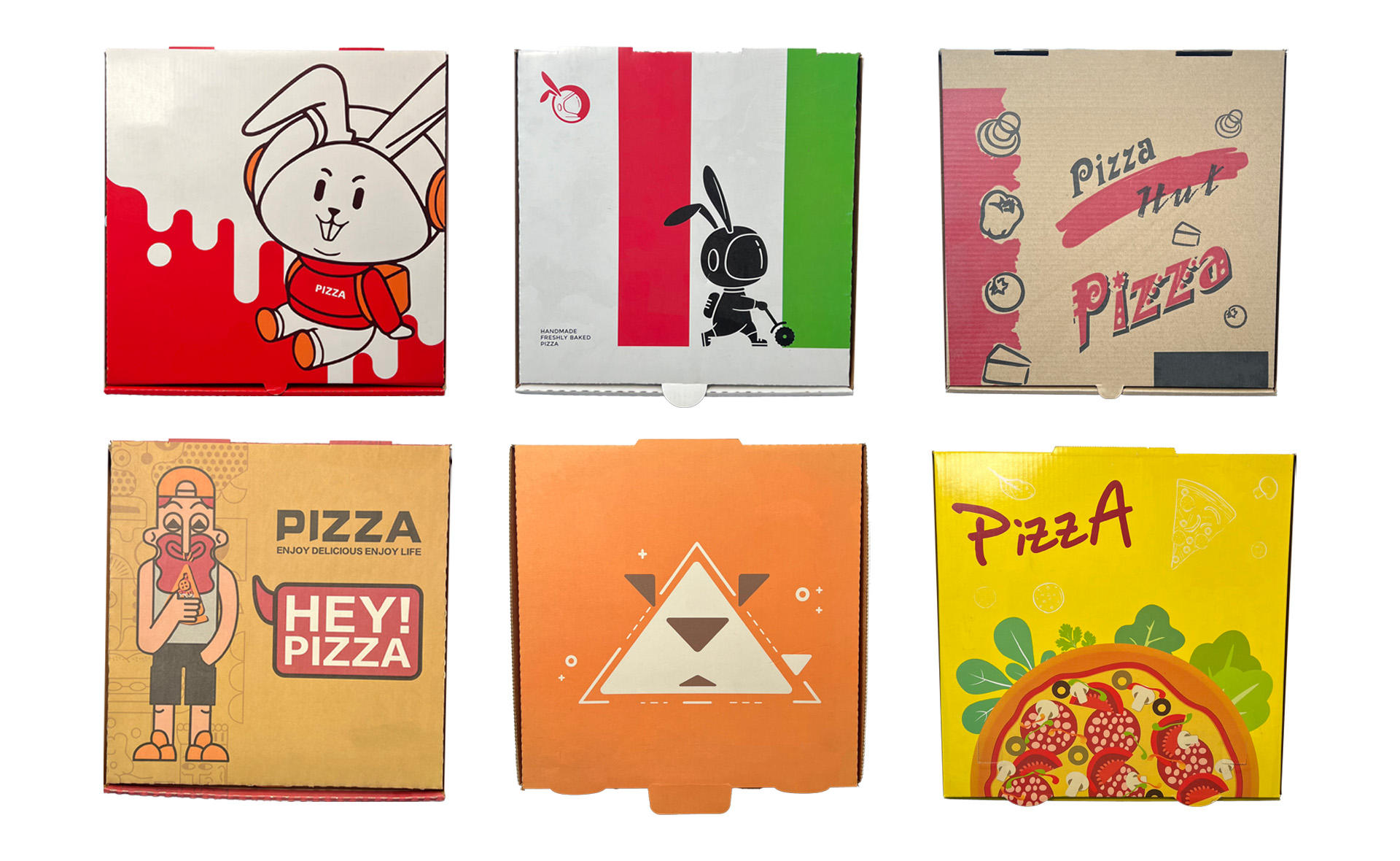 White Extra Strong Quick Assembly Cardboard Boxes for Pizza Heavy Duty Food Storage Takeout Container Custom Pizza Boxes