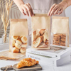 Packages Toast Bag with Window Kraft Tin Tie Label Lock Healing Bag Packaging Pastry Popcorn Custom Bread Bags