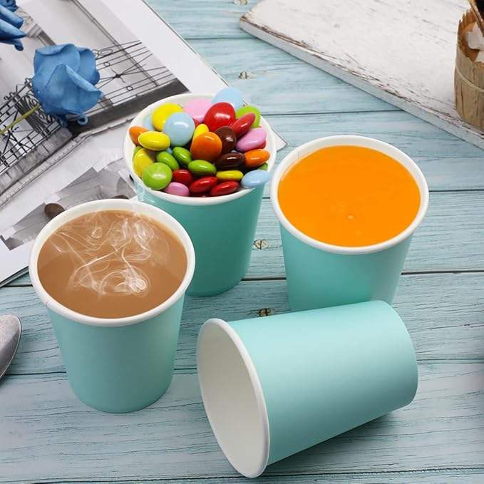 Customizable LOGO 8-ounce Disposable Paper Cups for Hot and Cold Drinks Suitable for Parties Picnics Barbecues and Coffee Cups
