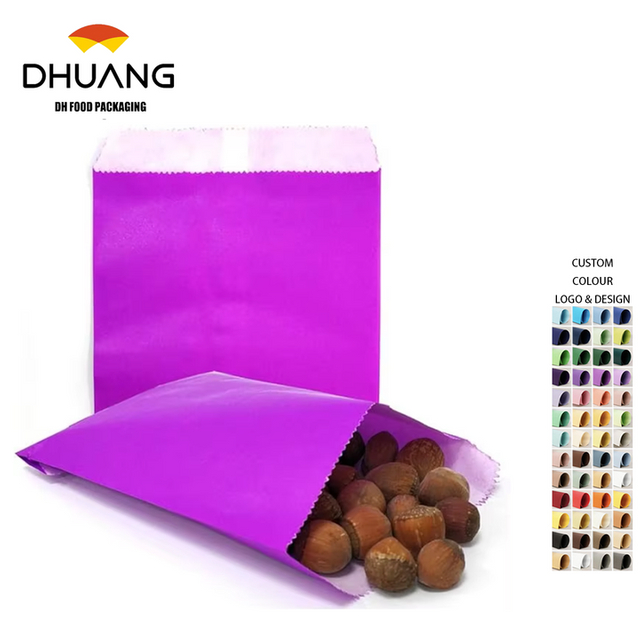 Customized Size Kraft Paper Packaging Bags Suitable for Packaging Bread Hamburgers and Biscuits Oil-proof Paper Bag