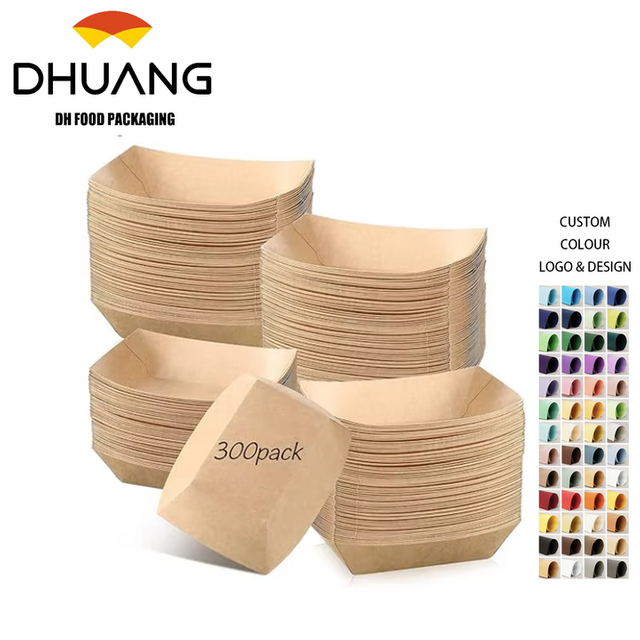 Customized Printing Services for Disposable Paper-based Packaging for Fast Food and Other Food Products Food Trays