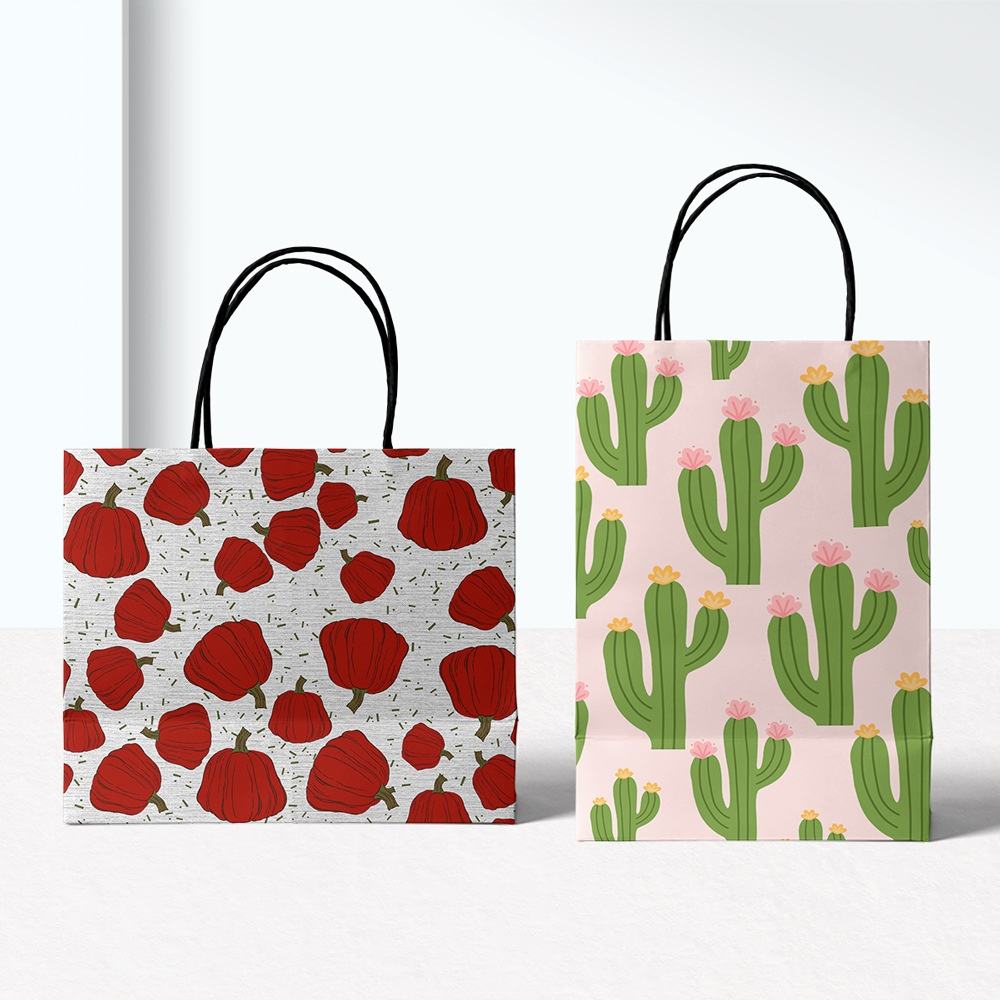 Customized High-Grade Luxury Kraft Paper Bag Reflective Laser Gradient Film Square Bottom Handbag Holiday Packaging Custom Logo