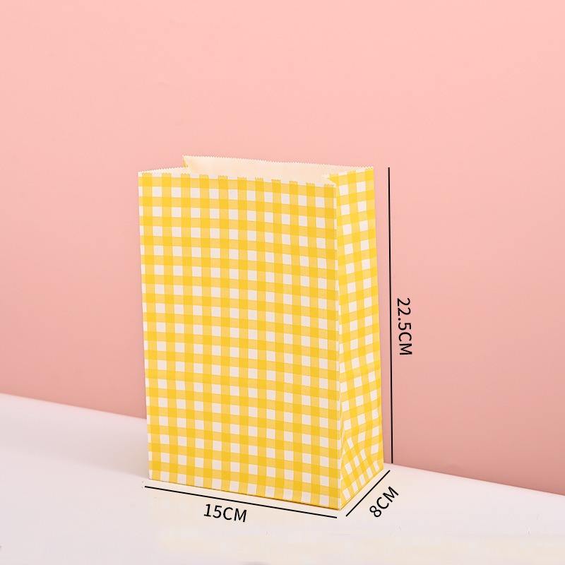 Thickened Food Kraft Paper Bag Customized square Bottom Bag Baking Takeaway Snacks Snack Laminating Oil-proof Storage Bag