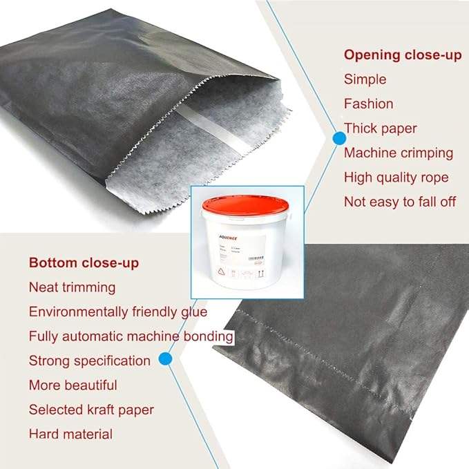 Large Black Color Candy Buffet Packaging Paper Bags for Treats and Displays Oil-proof Paper Bag