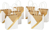 White Gold Foil Paper Gift Bags with Handles Party Favor Birthday Wedding Christmas and New Year Gift Wrapping