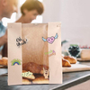 Brown Paper Bread Bags with Windows Customizable Patterns Labels and Seals for Packaging and Storage of Baked Custom Bread Bag