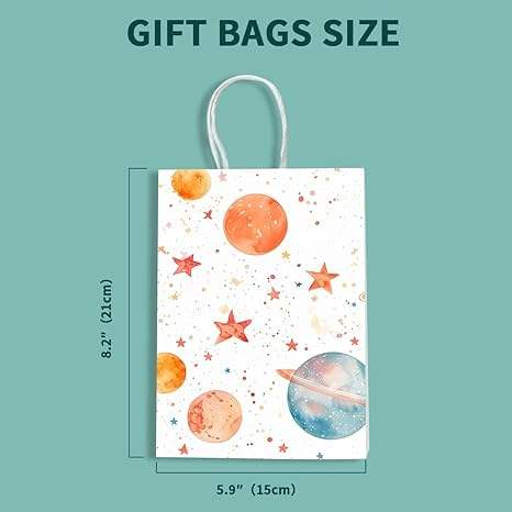 Gift Bag Paper Bag with Handle Party Birthday Wedding Small Paper Shopping (Star Planet) Custom Paper Bags