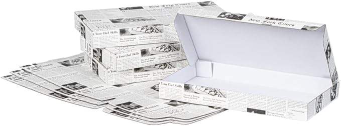 Flatbread Takeaway Box Sturdy Disposable Corrugated Pizza Box - Label Lock System Newsprint and White Paper Custom Pizza Boxs