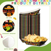 Paper Food Trays 2 lb Nachos Disposable Trays Mexican Theme Decorated Popcorn Tacos (Classic)