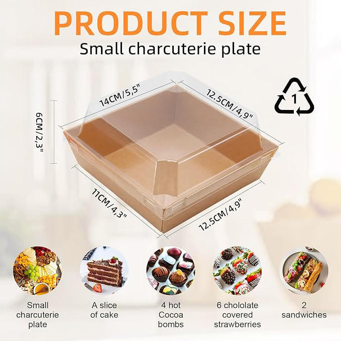Small Cooked Food Container Eco-friendly Food Container with clear Lid