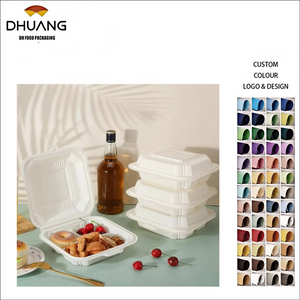 Food Container 8 X 8 Inch Disposable Fast Food Carton with Lid