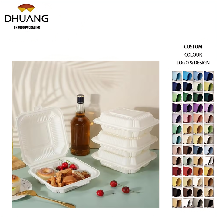 Food Container 8 X 8 Inch Disposable Fast Food Carton with Lid